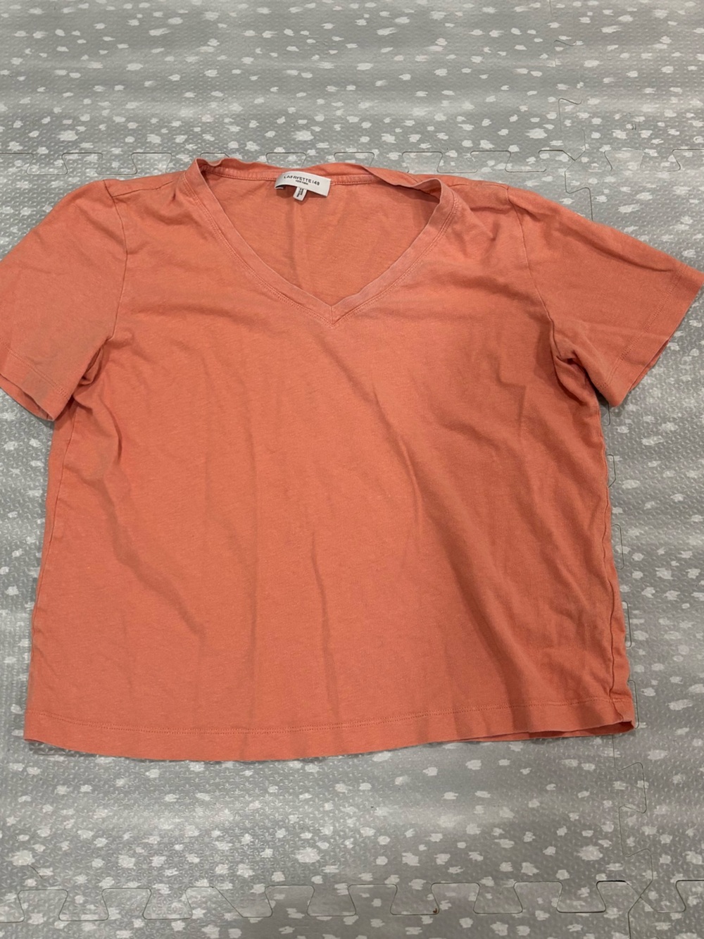 LAFAYETTE 148 Linen Blend V-Neck Crop Tshirt
